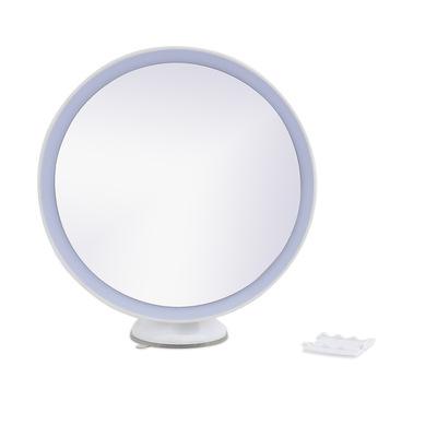 China Round Shape Lighted Modern Plastic Stand Led Foldable Cosmetic Led Mirror Makeup Table Mirrors for sale