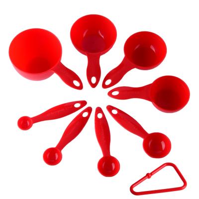 China Viable Wholesale Kitchen 6 Pieces Set Scale Red Plastic Spoon Doser for sale