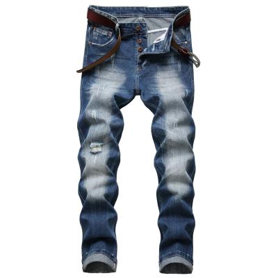 China Wholesale Fashion Breathable Slim Casual Denim Customize Stacked Ripped Mens Jeans for sale