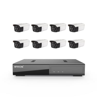 China NIGHT VISION 8 CH Wired Camera NVR System Kit H.265 Night Vision 8 Channel CCTV Camera System for sale