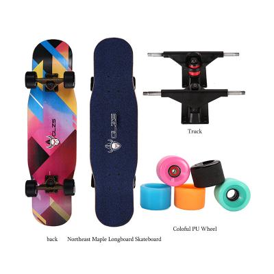 China Adult Custom Northeastern Profesional Maple Longboard Skateboard With PU Wheel for sale