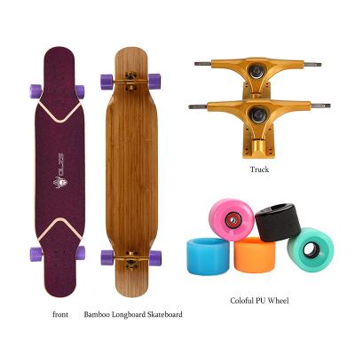 China Factory Outlet OEM Kid Wholesale 46 Inch Maple Deck Bamboo Longboard Skateboard for sale