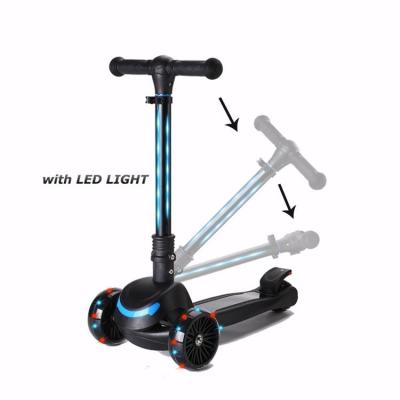 China Height Adjustable Hot Selling Handlebar Outer Snap Wheels 3 Wheels Kick Scooter Frame Durable Foot Scooter Disc Brake With Lamp Switch for sale