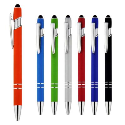 China Promotional Pen Promotional Click Pen with Stylus Soft Touch Metal Pen Metal Body Ballpoint Pen for sale