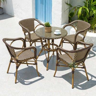 China Eco-Friendly Outdoor Synthetic Rattan Furniture French Paris Garden Bistro (E1040) Dining Chair for sale