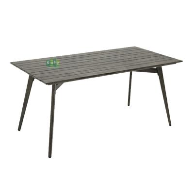 China Outdoor Rectangle Eco-Friendly Patio Metal Aluminum Dining Table (E9975) for 6 Chairs for sale