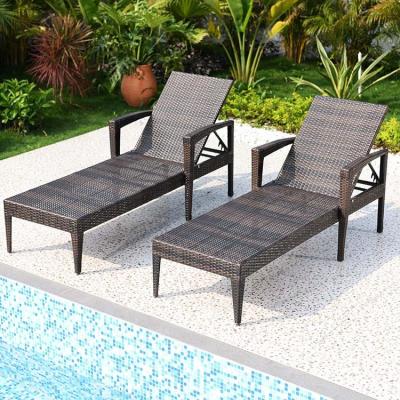 China (EFL1002) Eco-friendly modern outdoor metal steel frame sun loungers bed chair for swimming pool side for sale