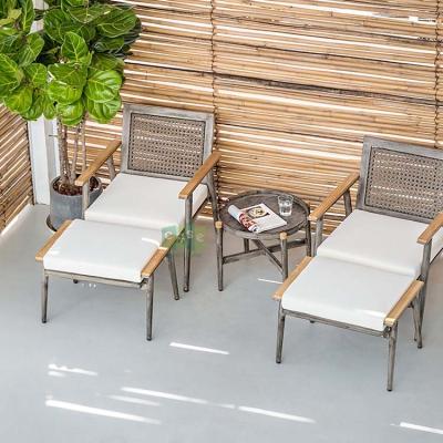 China Outdoor Garden Balcony Lounger Set (E3058) Eco-friendly White Aluminum Chaise Lounge Furniture for sale