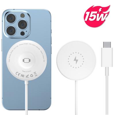 China FOD Function Hot Selling 15W Magsaf Dual Coils Fast Charging Magnetic Wireless Charger For Iphone Iwatch 3 4 5 6 7 for sale