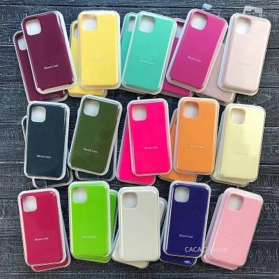 China Luxury comfortable original liquid silicon phone case for iphones 6 6S plus X XS max XR 7 8 11 12 with logo for sale