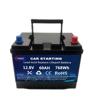 China Long Cycle Life 12v 60ah Lithium Iron Phosphate Car Battery Universal Start-stop Lifepo4 Lithium Ion Batteries Auto Batteries for sale