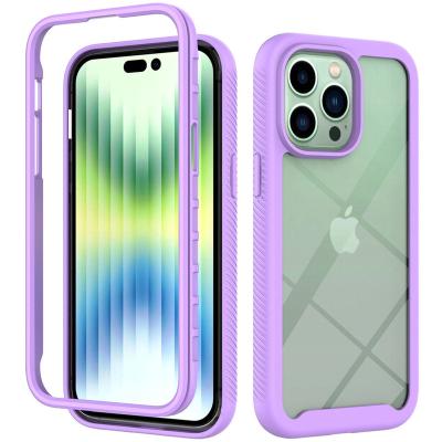 China Phone Accessories Case TPU Shockproof Frame PC 2 In 1 Sublimation Phone Case For iPhone 14 Pro Max for sale