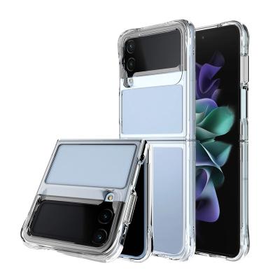 China Shockproof For Samsung Z Flip 4 Clear Transparent PC TPU Folding Smartphone Phone Case for sale