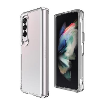 China Shockproof Luxury Foldable Z Fold 3 Case For Samsung Galaxy Z Fold 3 5G Phone Case Sublimation White Transparent Phone Case for sale