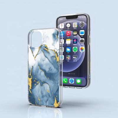 China Luxury Customized Shockproof Marble Printed Protective IMD TPU Phone Case For iPhone 14 for sale