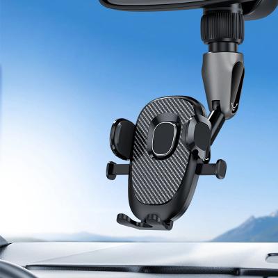 China Shopify Adjustable Hot Selling Handle Navigation Phone Holder Easy Car Rearview Mirror Phone Holder For Car for sale