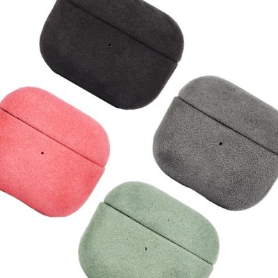 China Soft\Comfortable\Safety\2022 Trends Flexible Air Pods Case Genuine Leather Alcantara Earphone Case For Airpods 1 2 3 pro for sale