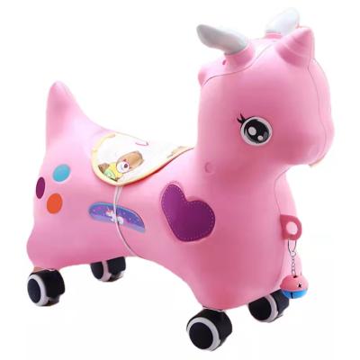 China Ride On Toy Factory Wholesale New 4 Wheels Cartoon Sliding Toy Car Kids Scooter With Lights Music Can Sit Ride On Toy Car for sale