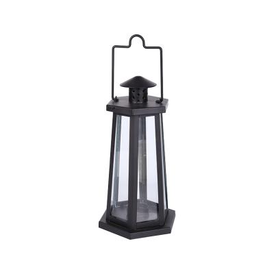 China Classic Cheap Lighthouse White Black White Shape Garden Metal Color Hanging Hurricane Lantern For Outdoor Decorative for sale