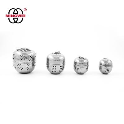 China MINGWEI Viable Tea Strainer Ball For Loose Leaf Tea Spice Infuser Stainless Steel Mesh Fine Threaded Connection for sale