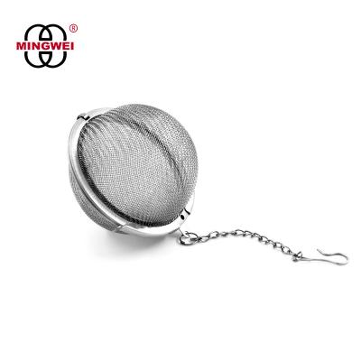 China Sustainable Tea MINGWEI Stainless Steel Tea Ball Infusers For Loose Leaf Tea Strainers With Chain Hook For Christmas for sale