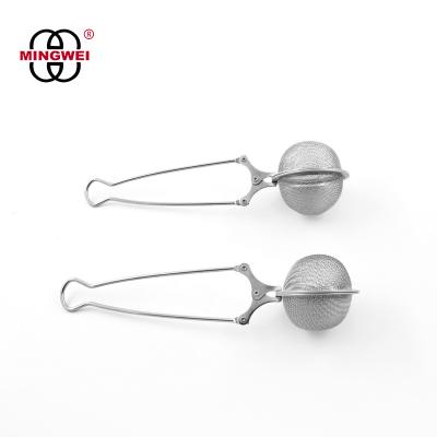 China MINGWEI Stainless Steel Tea Infusers Viable Tea Infusers For Loose Leaf Tea Strainers With Chain Hook With Clip for sale