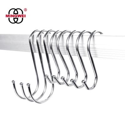 China MINGWEI Sustainable Stainless Steel S Hooks For Hanging S Shaped Hook Heavy Duty Hanging Hooks for sale