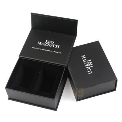 China Recyclable High Quality Printing Black Card Paper Box Custom Design Empty Paper Bottle Magnet Packaging Luxury Perfume Box for sale