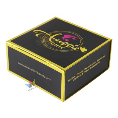 China Small Recyclable Black Luxury Rigid Cardboard Mother's Day Gift Box Packaging for sale