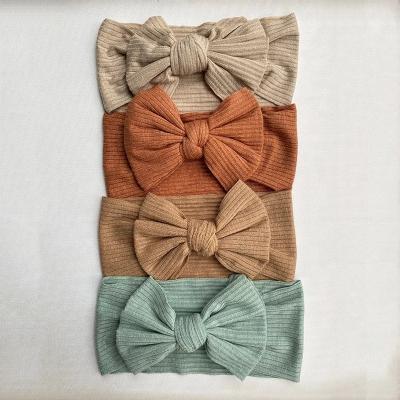 China European and American ribbed main girl accessories wrap baby style bows newborn toddler headbands bows bows autumn for sale