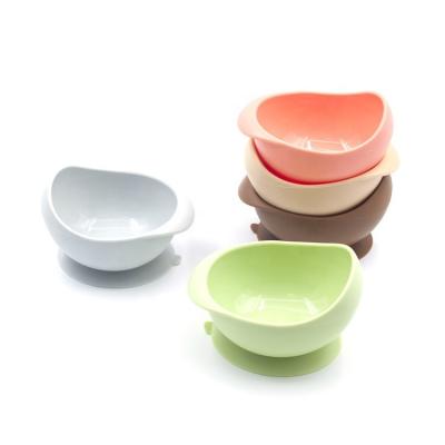 China BPA Free Baby Silicone Suction Bowl Easy In Clean Baby Training Feeding Set Bowl for sale