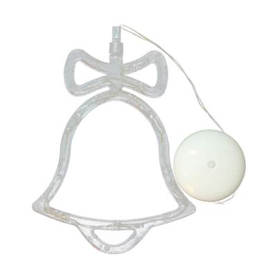 China Sucker Type Christmas Light Bell Window Light with Hanging Suction Cup and Battery Operated for Christmas Decorations Warm White Light for sale