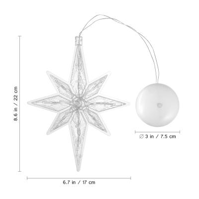 China Sucker Type Christmas Light Christmas Star Lights Window Hanging Sucker Lamp with Suction Cup Battery Operated for Christmas Party Display for sale