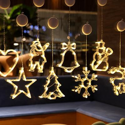 China Christmas Light Star Fairy Lights Window Birthday 12 Star Light LED Strip Rope String Sucker Type USB Lights Worked for sale