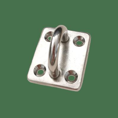 China Stainless Steel Dish Marine Boat Hardware Stainless Steel Ring Pad Lashing Square Eye for sale