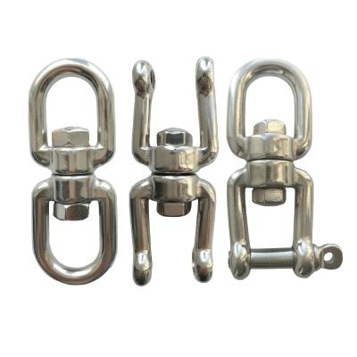 China Nickel Plated Swivel Eye Link Chain Fittings Double Eye Steel Swivel Lifting Ring For Rigging for sale