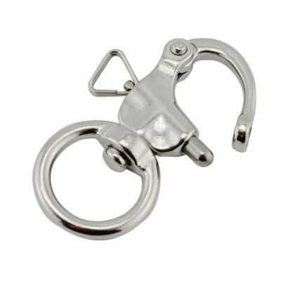 China Heavy Industry High Precision Swivel Eye 316 Stainless Steel Bail Fixed Snap Shackle for sale