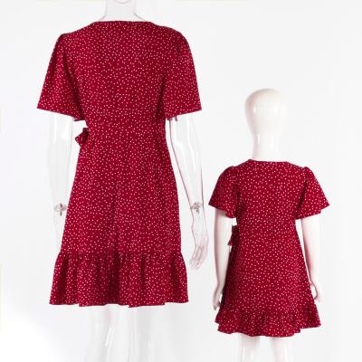 China Wholesale price china factory sale comfortable red polyester combined family matching outfits for sale