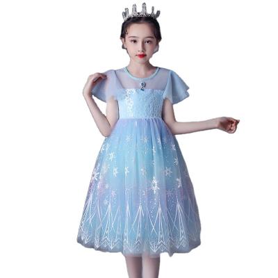 China SBlue's Deluxe Princess Costumes Elsa Dress Birthday Party Fancy Dress Up Queen Elsa Cosplay Dresses Up Halloween For Christmas for sale