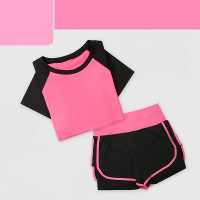 China Breathable Custom Women's High Rise 2-IN-1 Shorts And T-Shirt Set Gym Set Fitness Yoga Wear Running Sports Workout Clothes Have placed OEM service for sale