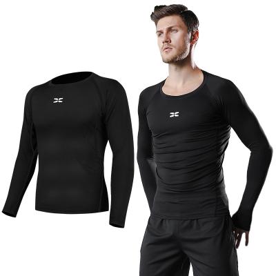 China Wholesale Mens Gym Running Jogging Sportswear Compression Tops Breathable Baselayer Training Long Sleeve T Shirt Activewear Workout Tee for sale