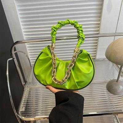 China Cross 2023 - Fashion Ladies Designer Chain Women Handbags Candy Color Leather Body Bags For Women Casual Folding Bolsas Para Mujer for sale