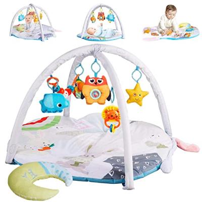 China Playful Rabbit Ear - Rock with Play Mat Rabbit-Shape, Perfect Baby Play Baby Gym with 6 Removable Hanging Baby Activity Mat Toys for 0-3-6-12 Months for sale