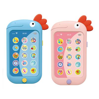 China Mobile Phone Battery Operated Dental Glue Music Toy Baby Sound And Light Baby Electron Cartoon Learning Bilingual Phone Story Machine Toy for sale