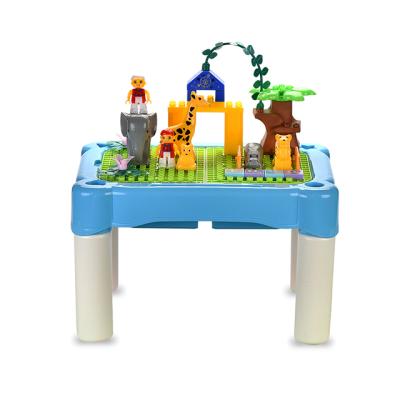 China 2-In-1 Balance Environmental Protection Environmental Protection DIY Education Building Block Multi-Function Table Building Block Plastic Activity Table Toy Kids StudyTable for sale