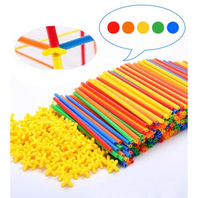 China Hot-selling 340 Piece DIY Straw Constructor Interlocking Develops Motor Skills Construction Toy Amazon Toys For Children for sale