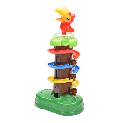 China Electric Music and Light Spinning Track Rolling Ball Tower Baby Kids Slideway Learning Multilayer Tower Slider Orbit Toys 18.5*13*34.5cm for sale