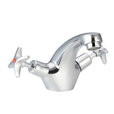 China Hot Sale Brass High Quality Double Handle Basin Wash Basin Mixers Tap Water Faucet for sale