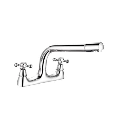 China Other Double Handles Apron Mounted Sink Kitchen Mixer Tap Faucets for sale