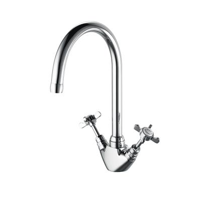 China Pull Out Spray Hot Selling Brass Two Handle Long Water Faucet Kitchen Taps Kitchen Faucets for sale